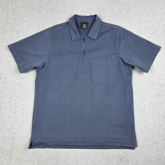 Nike SB Size XL Skateboard Short Sleeve Dri Fit 1/4 Zip Pullover Stripe Blue Blk - Picture 4 of 11